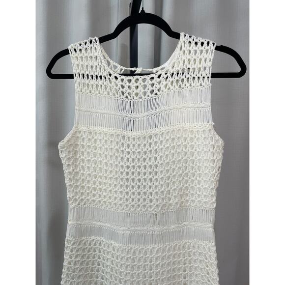 Line and Dot Karolina Crochet Knit Dress Ivory Sz. Med NWT Fully Lined Open Back - Picture 3 of 10